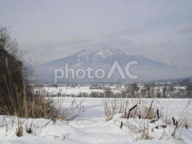 雪の信州　信濃町 12月,信州,信濃町の写真素材