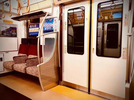 夜の電車の座席シリーズ5 夜の電車の座席シリーズ5 座席,鉄道,シートの写真素材