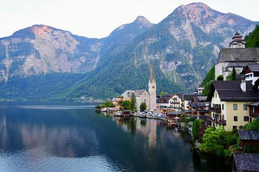 ハルシュタットの代表的な絶景 ハルシュタットの代表的な絶景 ハルシュタット,オーストリア,世界遺産の写真素材