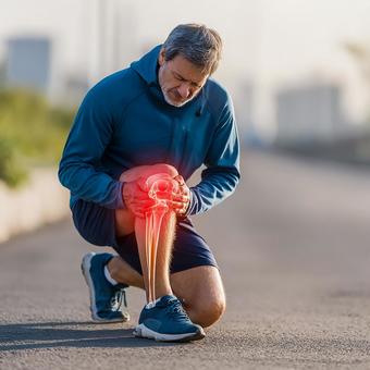 ランニング中の膝の痛み ランニング中の膝の痛みの写真