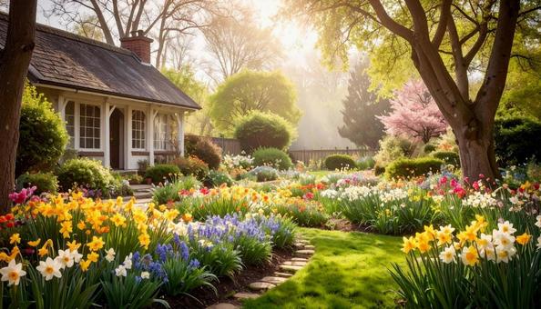 幻想的な花のある風景 幻想的な花のある風景の写真