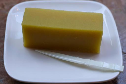 浅草のカフェの芋ようかん 芋ようかん,羊羹,和菓子の写真素材