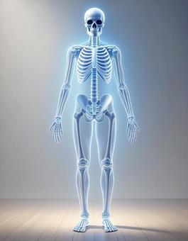 人体骨格のホログラフィック表示 人体骨格のホログラフィック表示の写真