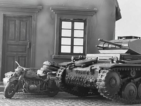 おもちゃの戦車 プラモデル,戦争,試合時の写真素材