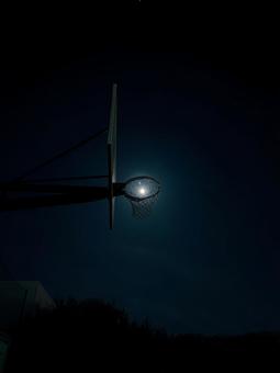 バスケットゴール バスケットゴール バスケットゴール,バスケット,月の写真素材