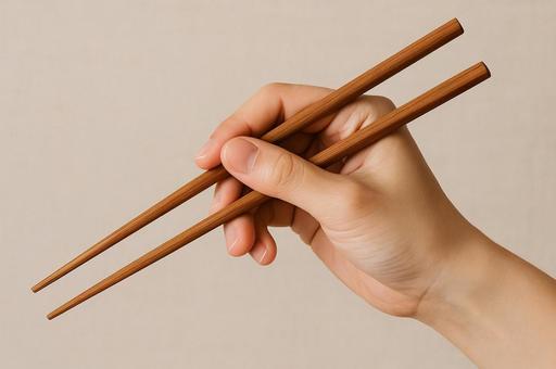 箸を持つ右手 箸を持つ右手の写真