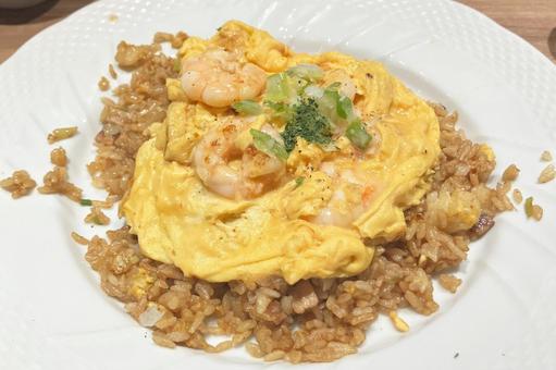 エビチャーハン チャーハン,レストラン,ごはんの写真素材