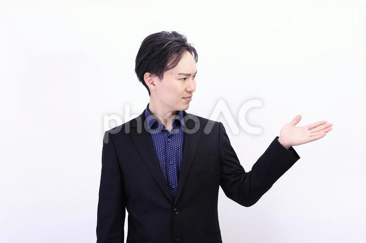 案内をする男性4 男性,日本人,案内係の写真素材
