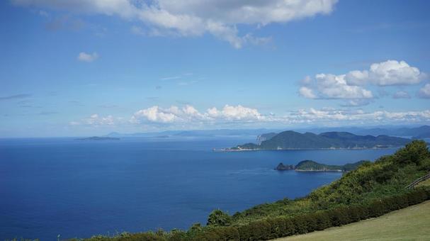 千畳敷の絶景と青い海 千畳敷の絶景と青い海 千畳敷,山口県,絶景の写真素材