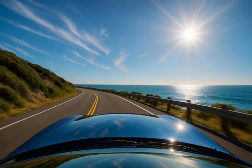 海沿いドライブの写真