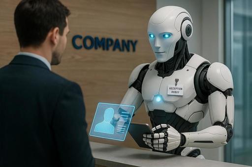 企業で受付をするAIロボット 企業で受付をするAIロボットの写真