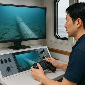 海底パイプを遠隔監視 海底パイプを遠隔監視の写真