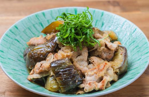 Grilled pork and eggplant with grated daikon radish, JPG