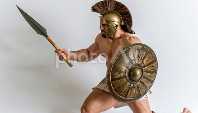 スパルタの戦士のイメージ スパルタ,戦士,槍の写真素材