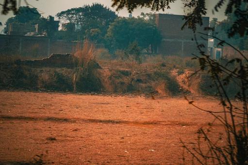 インド・ニューデリーの空き地 空き地,遊び,インドの写真素材