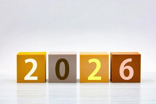 2026年の文字ブロック 2026年,新年,新しい年の写真素材