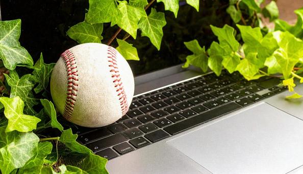 プロ野球のイメージ パソコン 野球ボール プロ野球のイメージ パソコン 野球ボールの写真