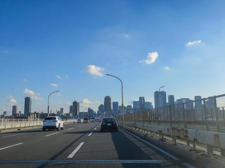 新淀川大橋 新御堂筋,新淀川大橋,新御堂の写真素材