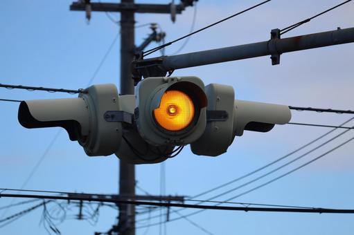 点滅信号機 信号機,交差点,シグナルの写真素材