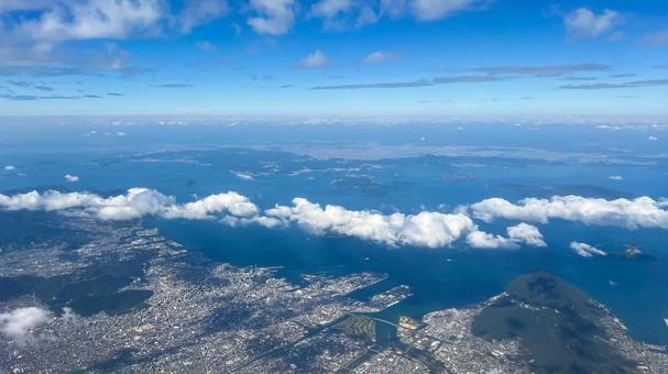 【空撮】上空から見た高知県の写真