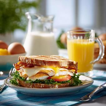 晴れた日の朝にぴったりの、彩り豊かな食卓 晴れた日の朝にぴったりの、彩り豊かな食卓の写真