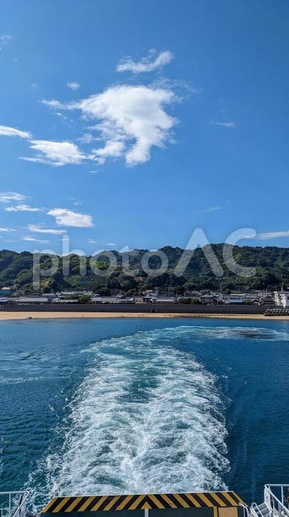 愛媛県松山市中島のフェリーからの眺め 四国,愛媛,松山の写真素材