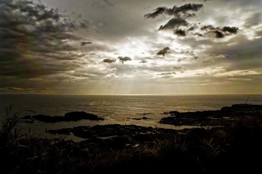 夕方の海岸 夕方の海岸の写真