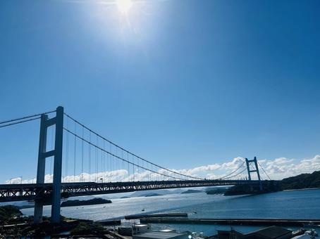 Photo, seto ohashi bridge, seto inland sea, shikoku, 