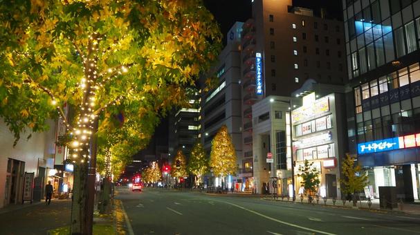 高崎駅前通りのクリスマスイルミ（高崎市） クリスマス,イルミネーション,冬の写真素材