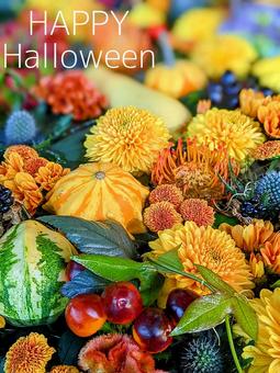 ハロウィン花手水 ロゴ入り① ハロウィン花手水 ロゴ入り① ハロウィン,花,花手水の写真素材