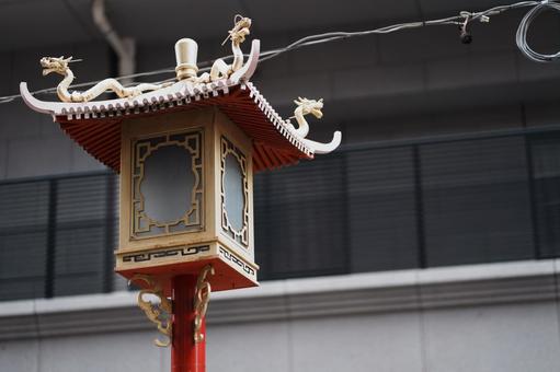 南京町の街灯 街灯,南京町,中華街の写真素材