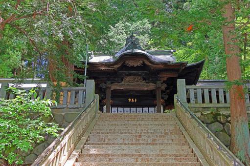 Photo, tenaga shrine, hand rubbing, old prefectural shrine, 