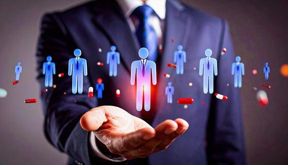人材を選択する人事部の男性の写真