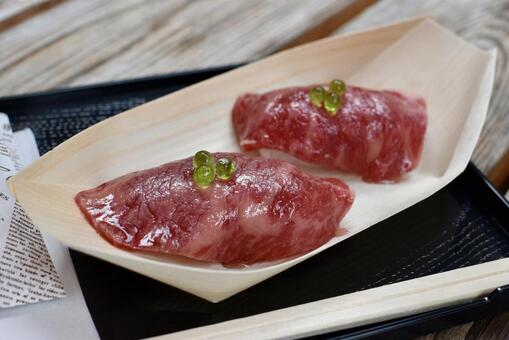 飛騨牛の肉寿司 肉寿司,飛騨牛,寿司の写真素材