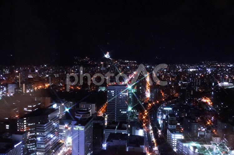 美しい札幌の夜景 2月,あかり,かがやくの写真素材