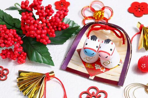 お正月や年賀状のイメージ素材(午年) 年賀状,お正月,午年の写真素材