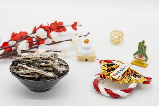 正月飾りと田づくり(ごまめ) 正月,新年,迎春の写真素材