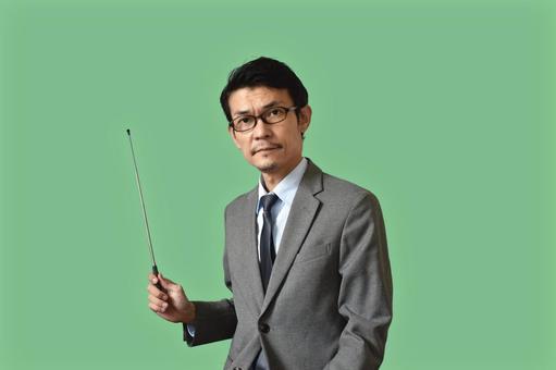 指し示すビジネスマン(切り抜きパス) 指し示すビジネスマン(切り抜きパス) 重要,point,解説の写真素材