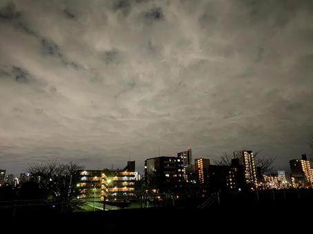 河川敷からの夜景 河川敷からの夜景の写真