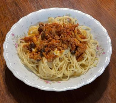 R7.11.6　スパゲッティミートソース 夕食,スパゲッティ,ミートソースの写真素材