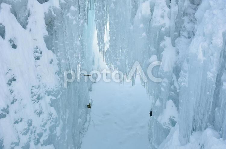 真上から撮影 氷濤まつり,氷の美術館,支笏湖の写真素材