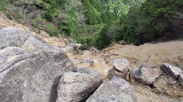 キレット④ キレット,御在所岳,難所の写真素材