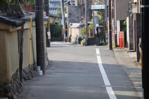 住宅街の道のある町並みの風景 住宅街,道,町並みの写真素材