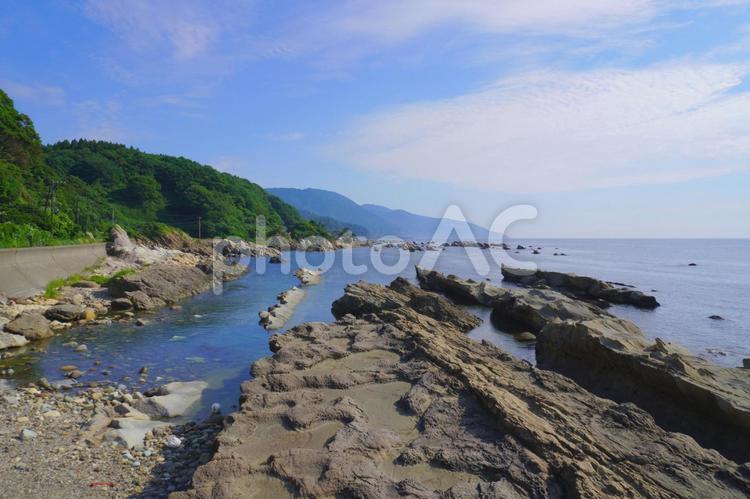 弁慶の洗濯岩②　福井県福井市 自然,風景,景色の写真素材
