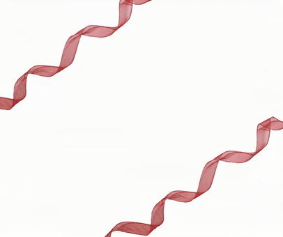 シンプルなフレームリボン　赤 リボン,フレーム,おしゃれの写真素材