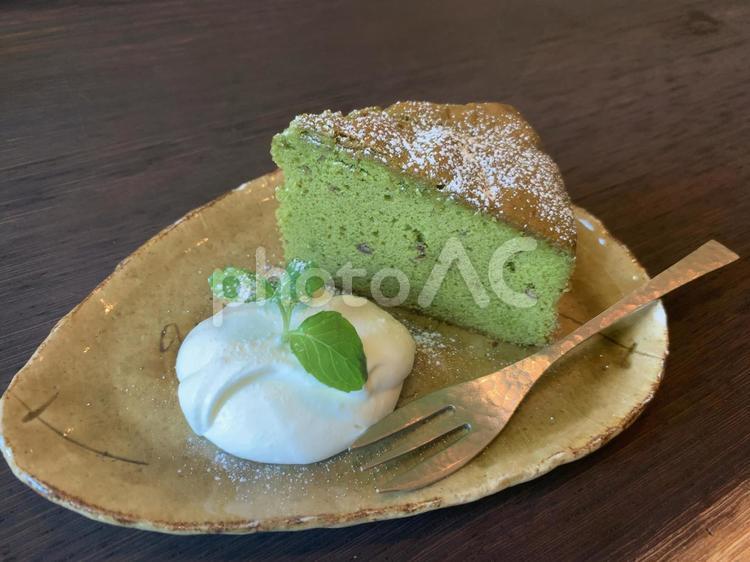 抹茶のケーキ お洒落,美味しい,スイーツの写真素材