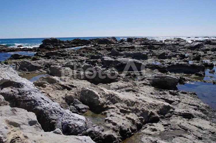 海辺の岩場、保田層群のカオス層付近 海岸,岩場,晴天の写真素材