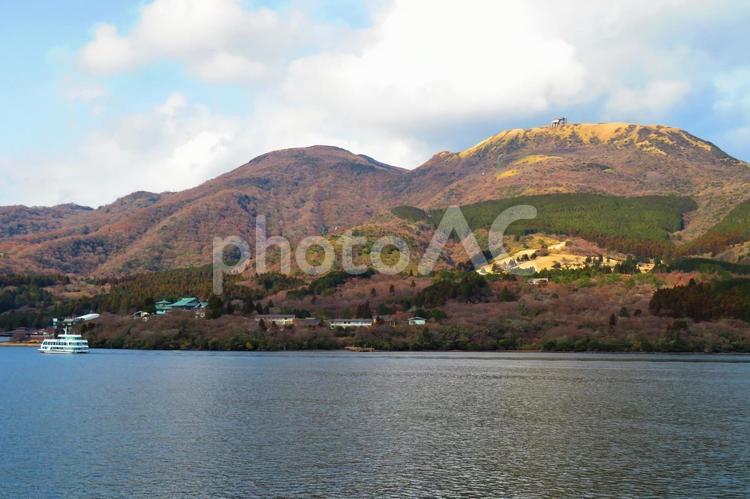 ３月下旬の箱根芦ノ湖の風景 背景,芦ノ湖,湖の写真素材