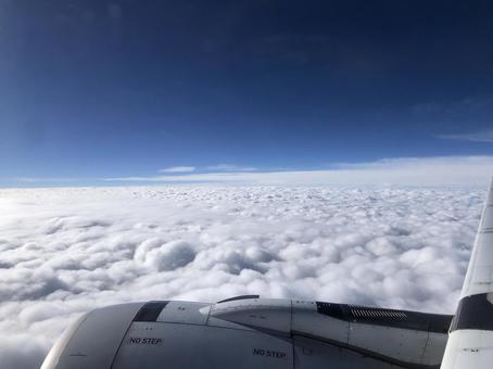 飛行機からの雲海 飛行機からの雲海の写真