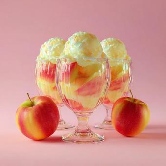 美味しそうなアップルのシャーベット 美味しそうなアップルのシャーベットの写真